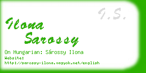 ilona sarossy business card